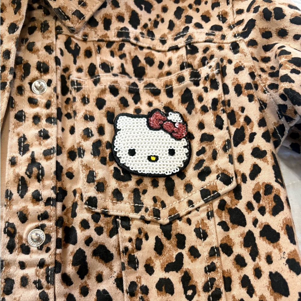 Hello Kitty Leopard Print Jean Jacket - Picture 3 of 7